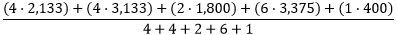 Weighted mean of areas Weighted mean of areas